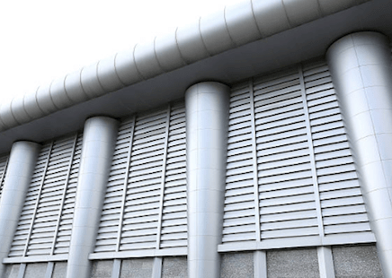 Наружная вентиляционная решетка фасадная металлическая